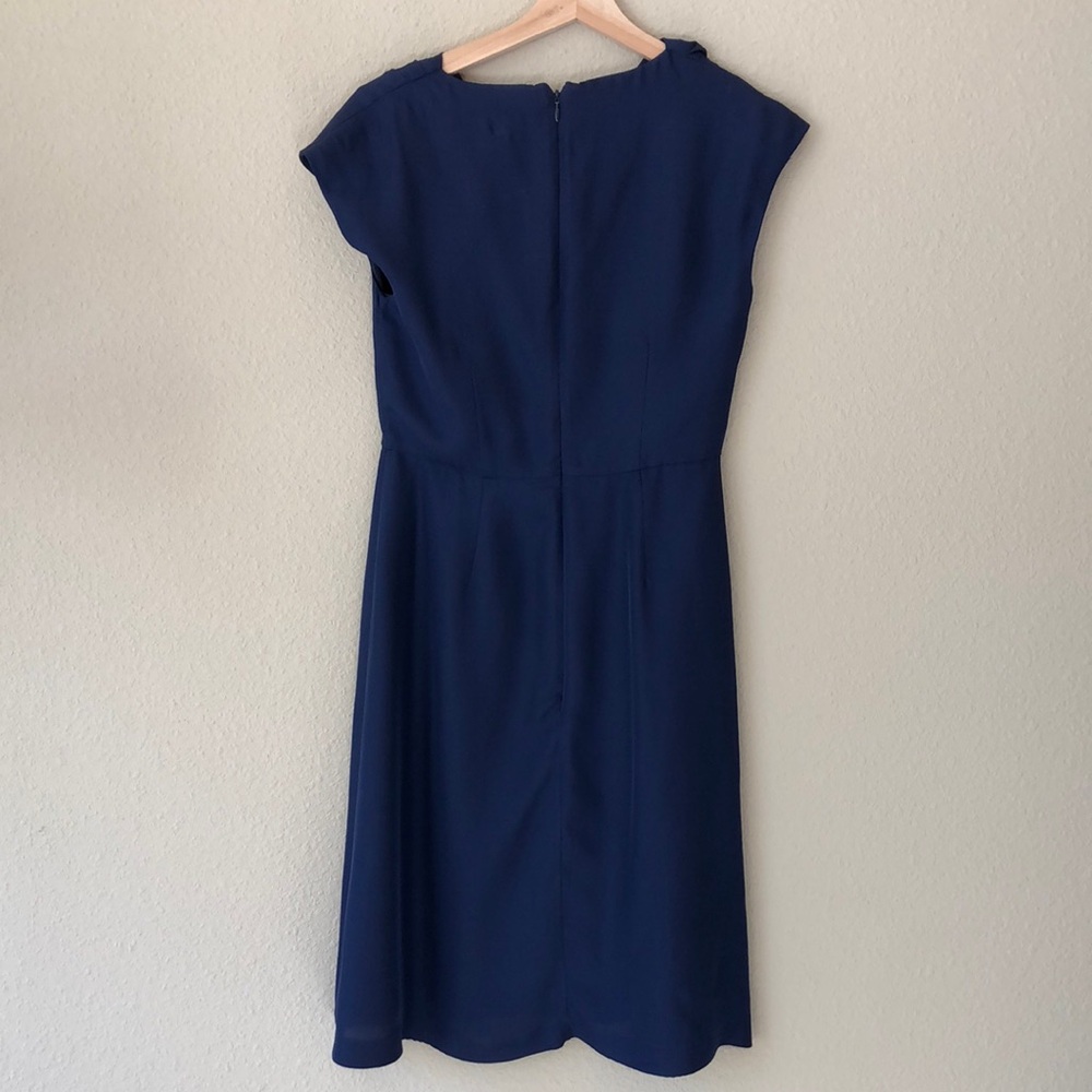 Banana Republic Blue Cowl Neck Silk A-Line Dress Size 2 - Picture 3 of 6